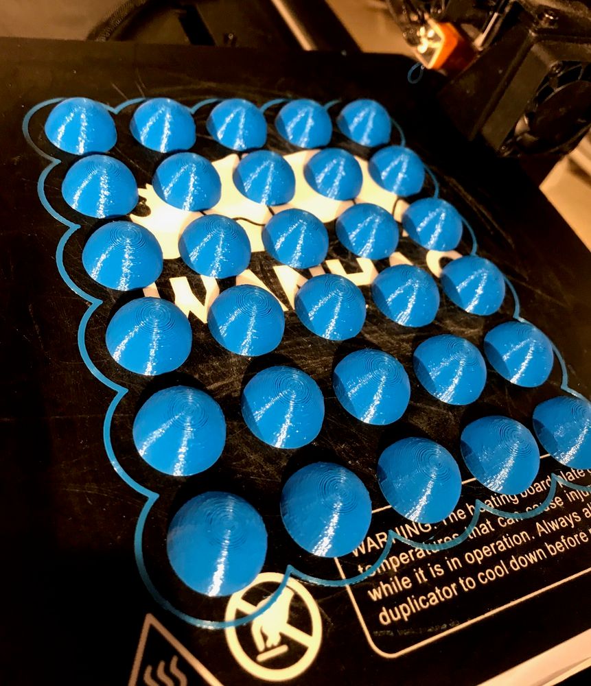 Hemispheres on the build plate